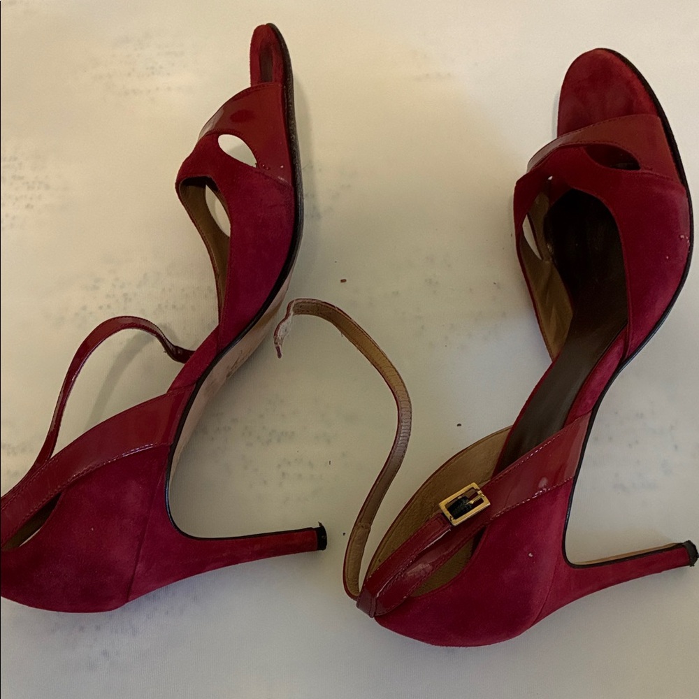 Ann Taylor Red Strappy Sandals